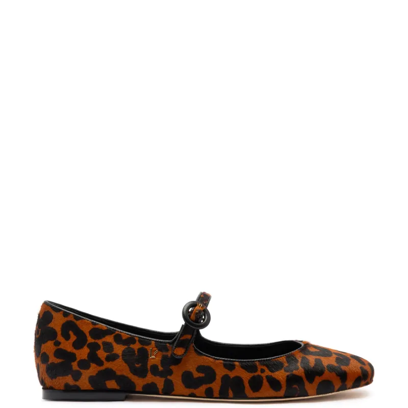 Blair Ballet Flat In Leopard Print Calf Hair sold by Larroude