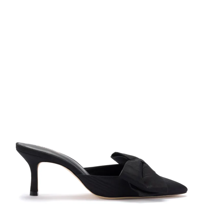 Mini Elle Pump In Black Fabric sold by Larroude