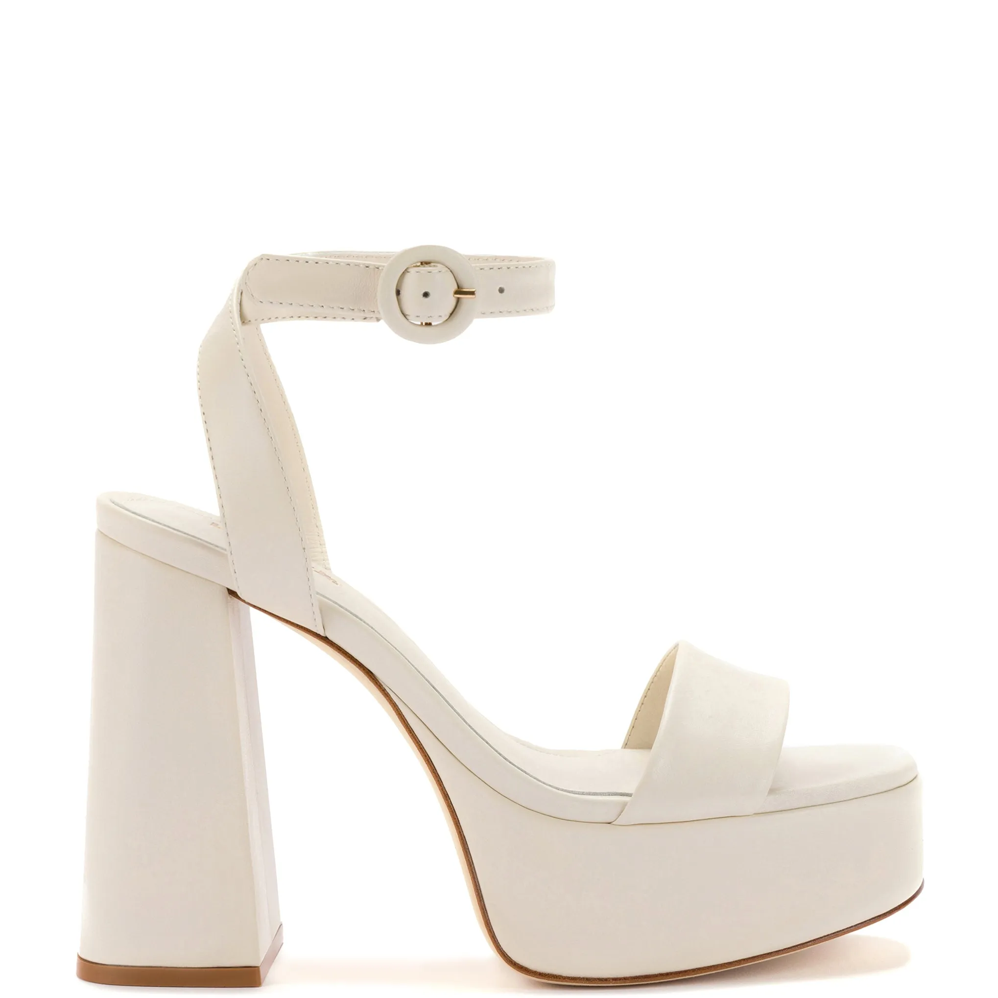 Dolly Sandal In Ivory Leather sold by Larroude