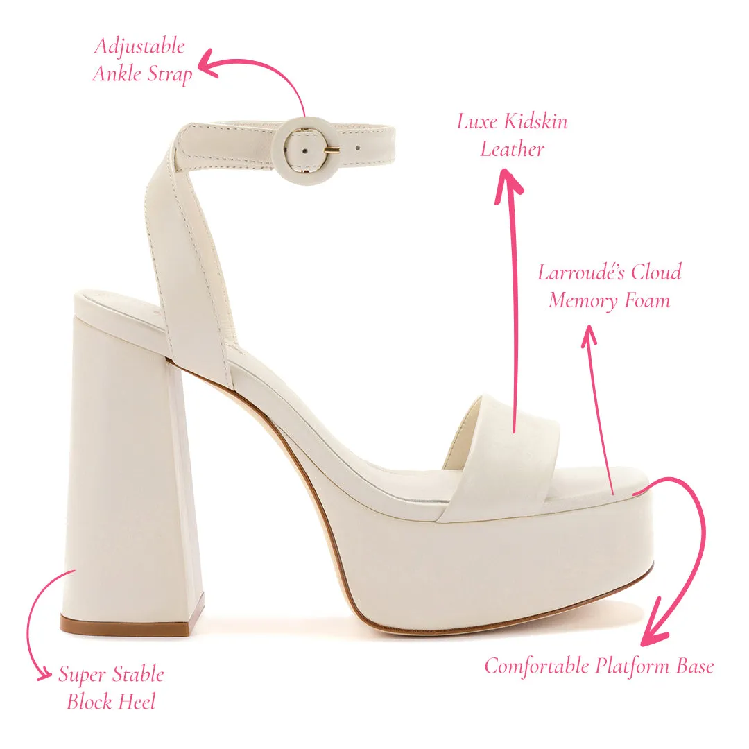Dolly Sandal In Ivory Leather sold by Larroude product image thumbnail 5