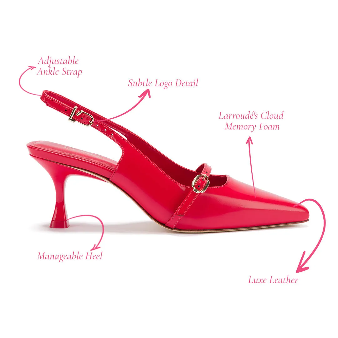 Ines Pump In Scarlet Leather sold by Larroude product image thumbnail 5