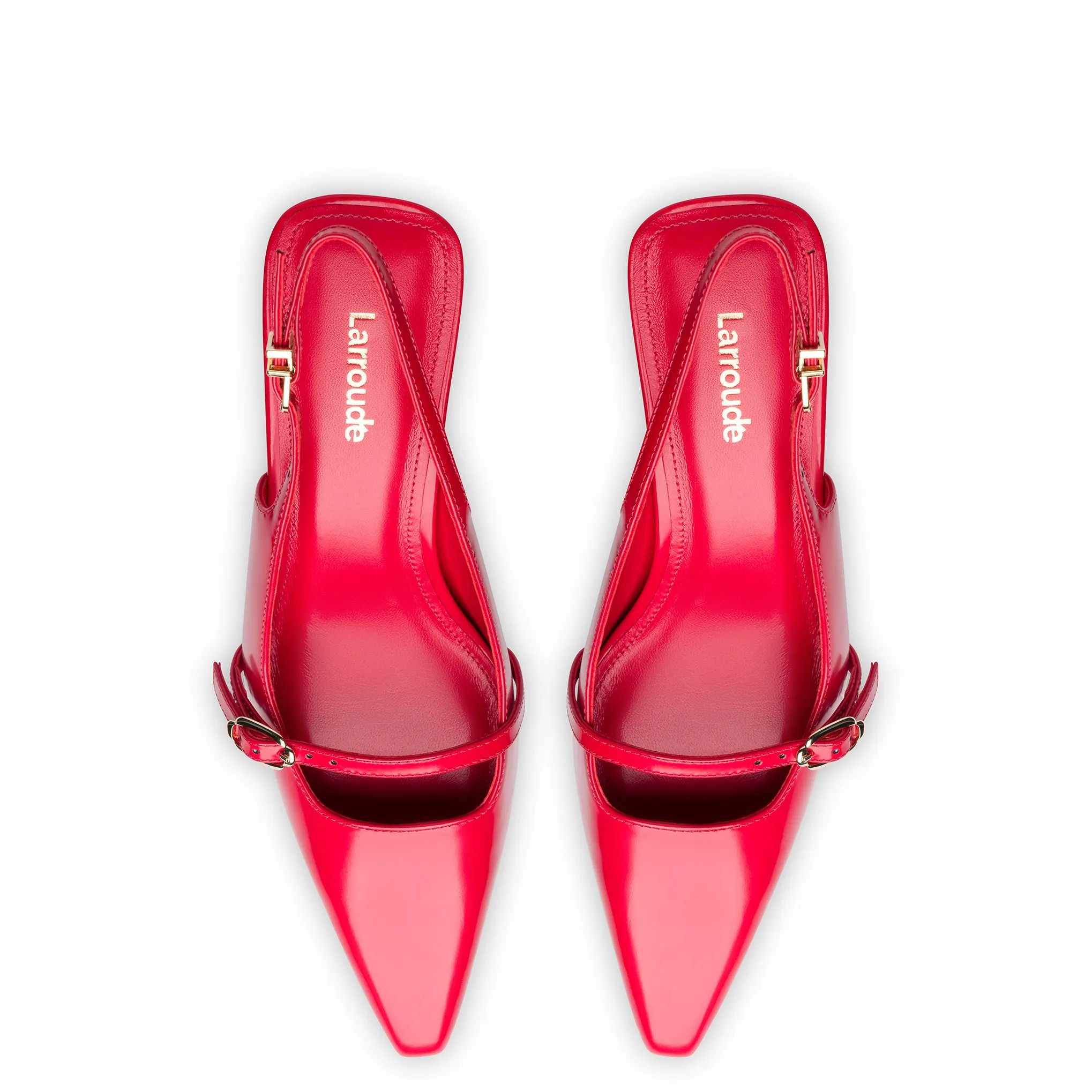Ines Pump In Scarlet Leather sold by Larroude product image thumbnail 3