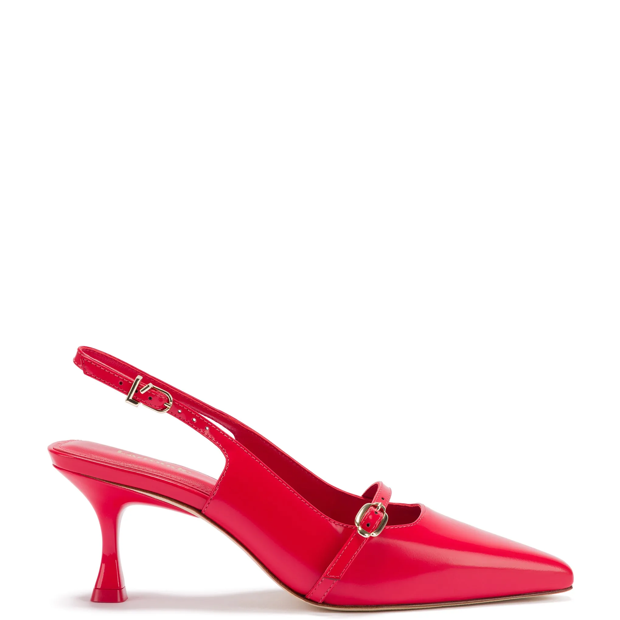 Ines Pump In Scarlet Leather sold by Larroude