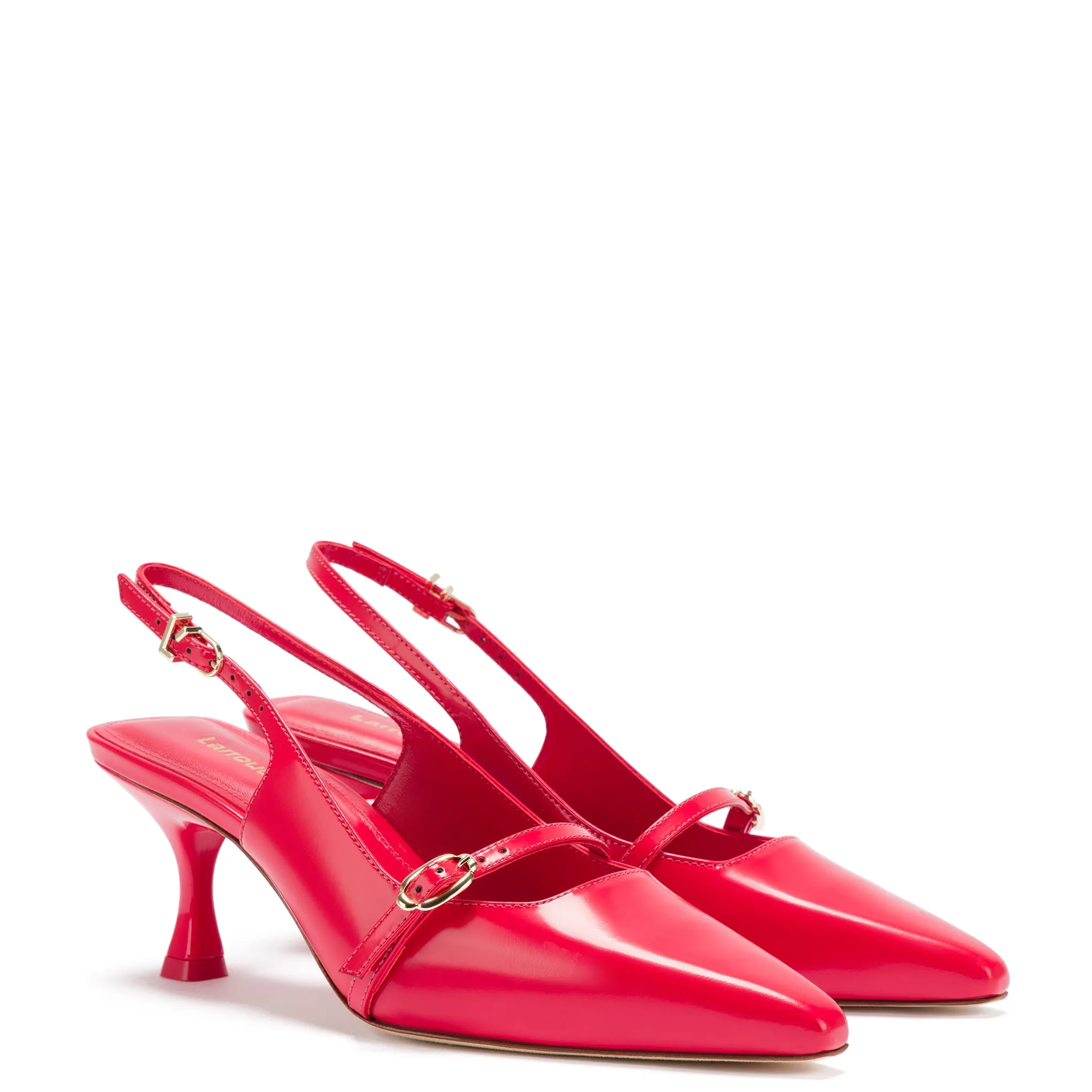 Ines Pump In Scarlet Leather sold by Larroude product image thumbnail 2