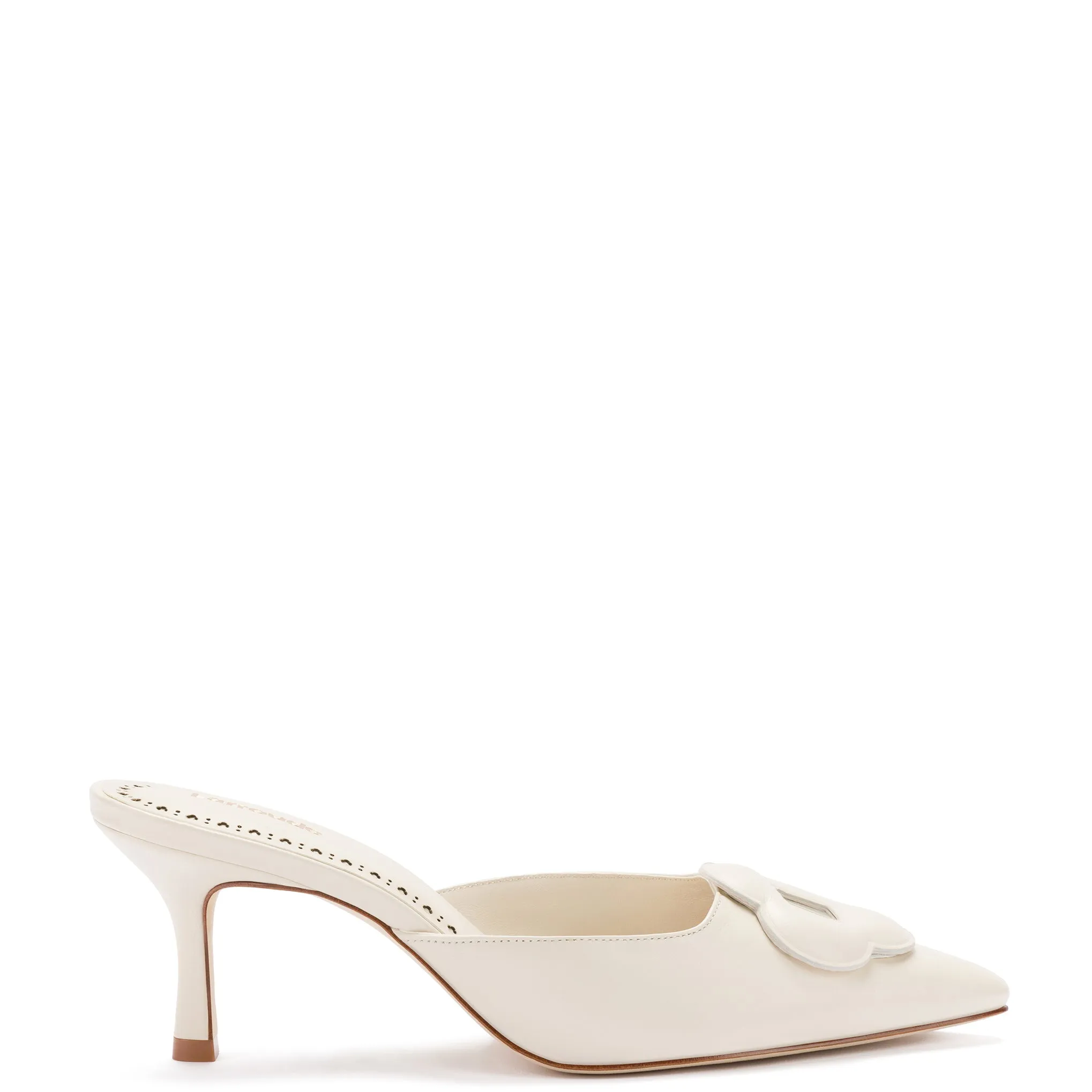 Flora Pump In Ivory Leather sold by Larroude