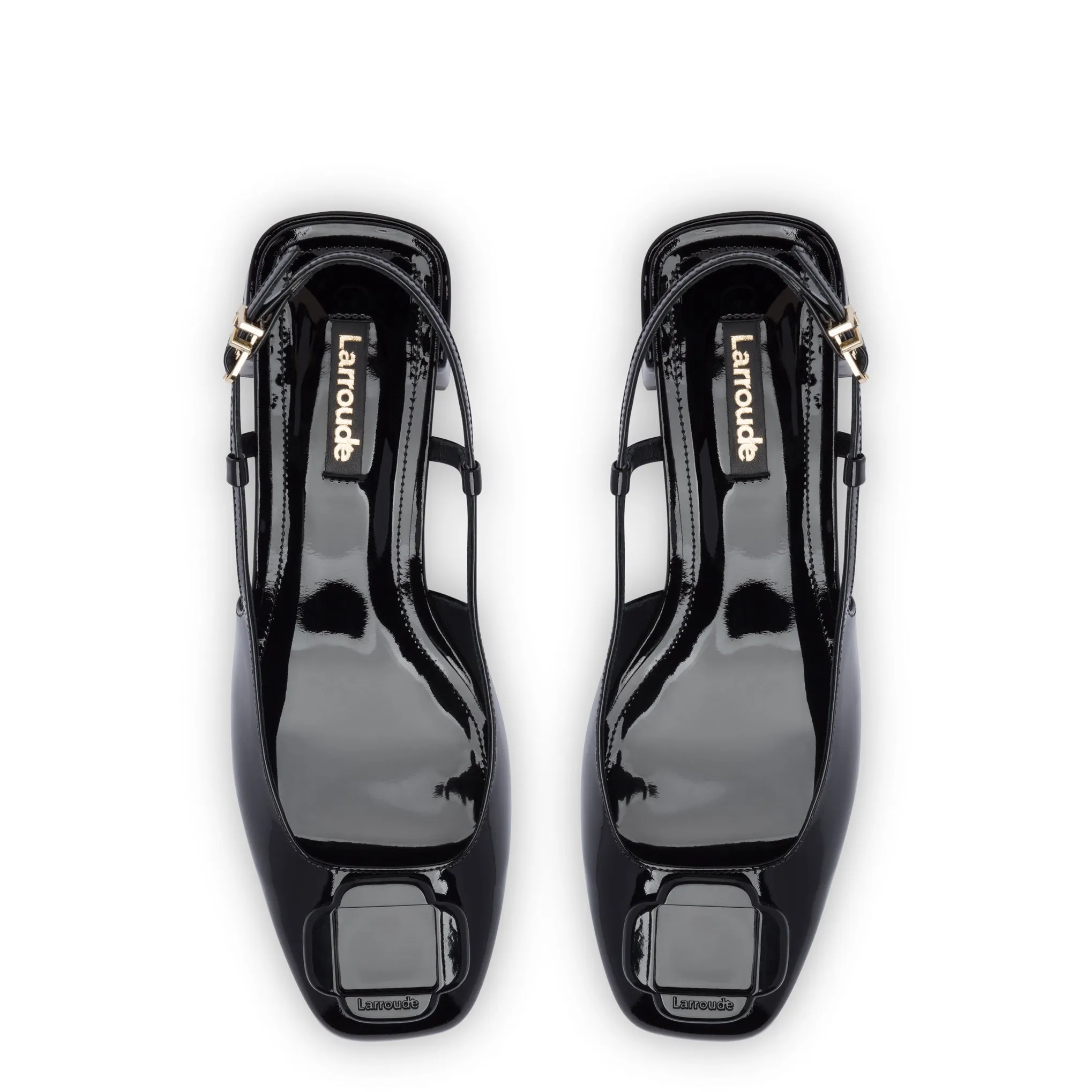 Maria Block Pump In Black Patent Leather sold by Larroude product image thumbnail 3