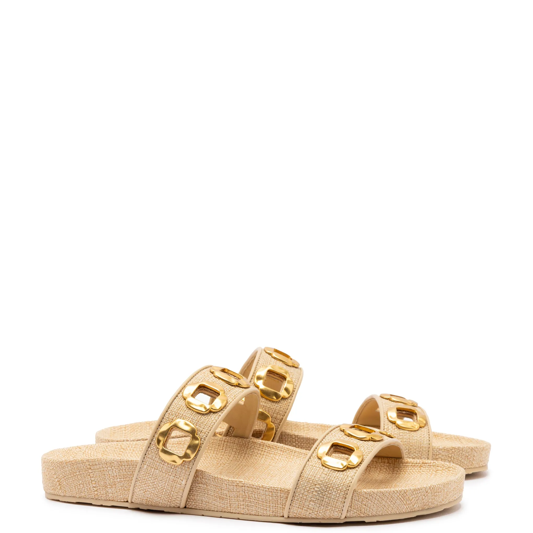 Milan Slide In Beige Raffia sold by Larroude product image thumbnail 2