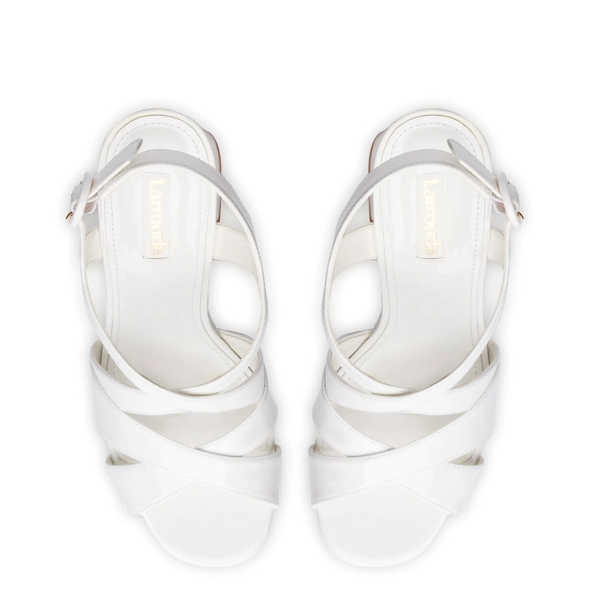 Bee Sandal In White Patent Leather sold by Larroude product image thumbnail 3