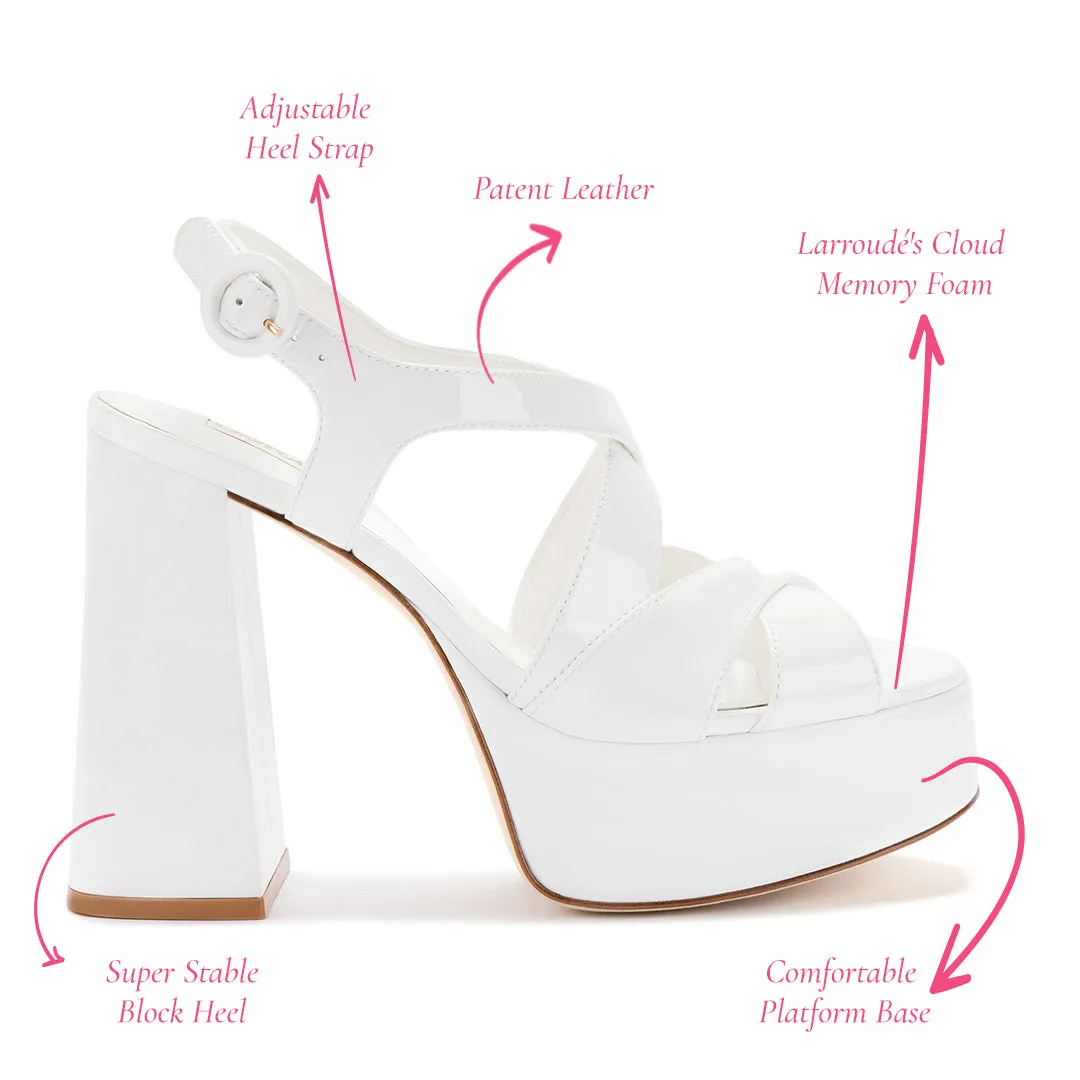 Bee Sandal In White Patent Leather sold by Larroude product image thumbnail 5