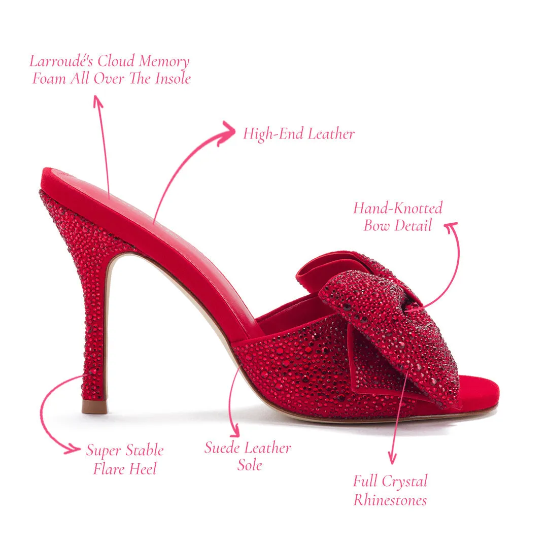 Elle Mule Crystal In Scarlet Suede sold by Larroude product image thumbnail 5