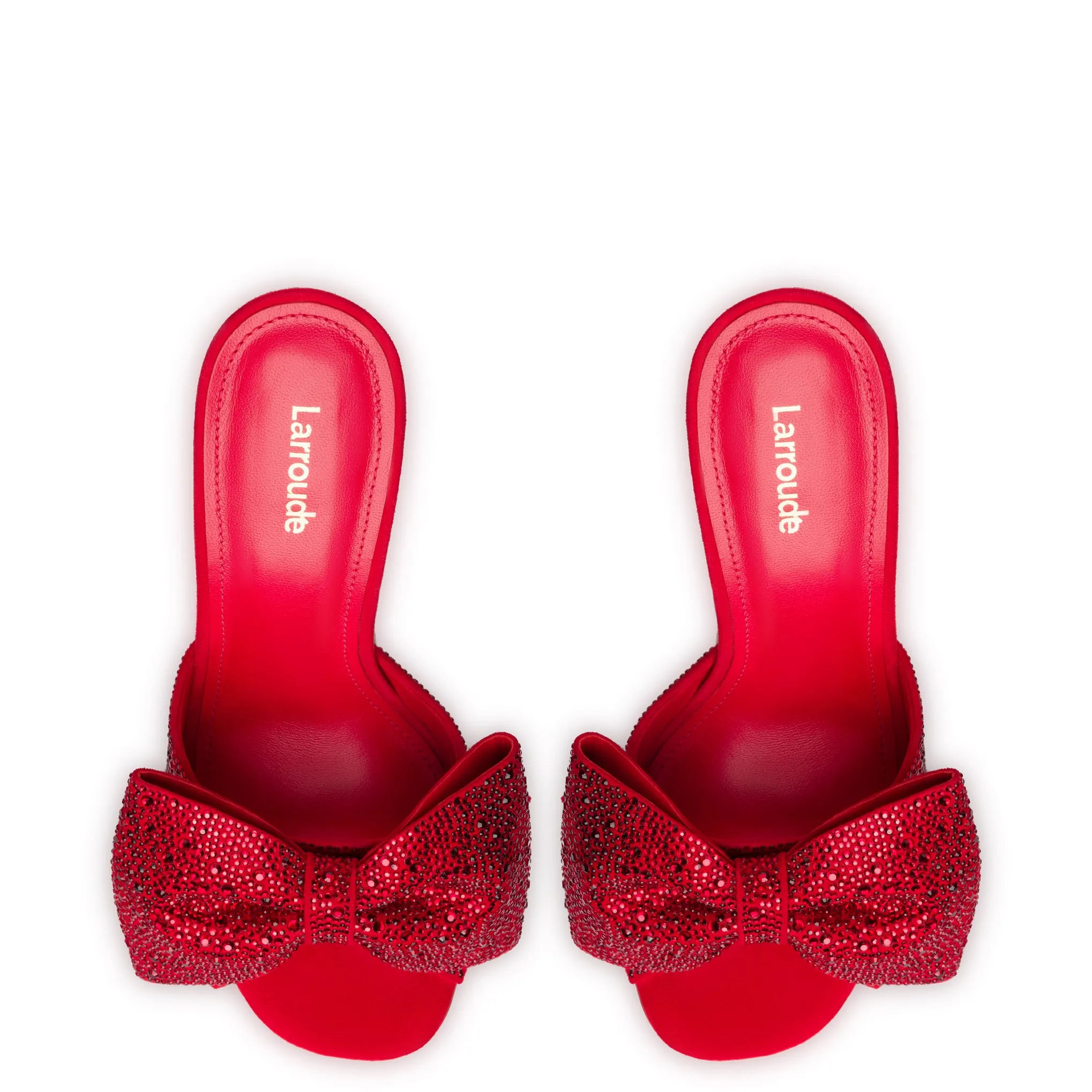 Elle Mule Crystal In Scarlet Suede sold by Larroude product image thumbnail 3