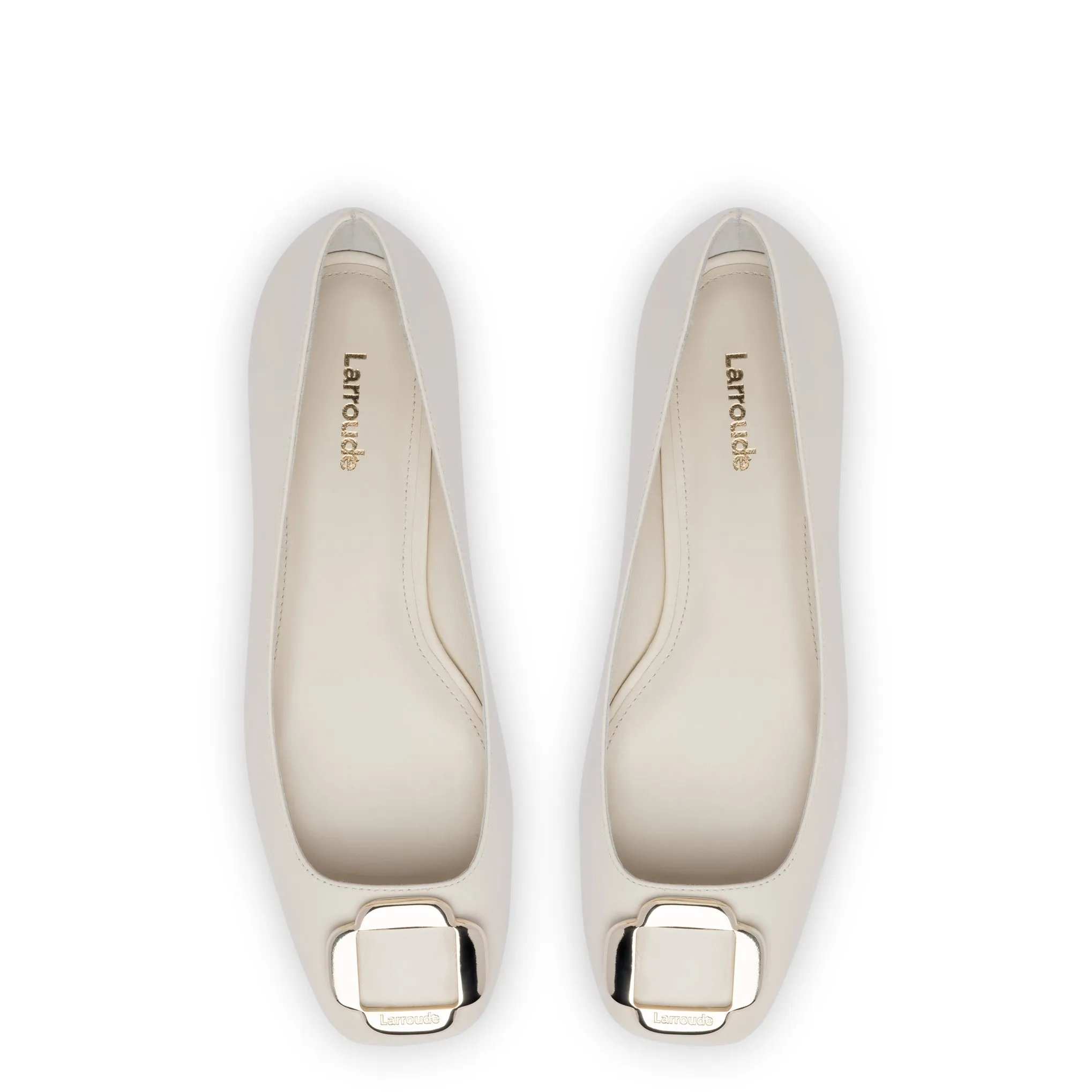 Maria Flat In White Leather sold by Larroude product image thumbnail 3