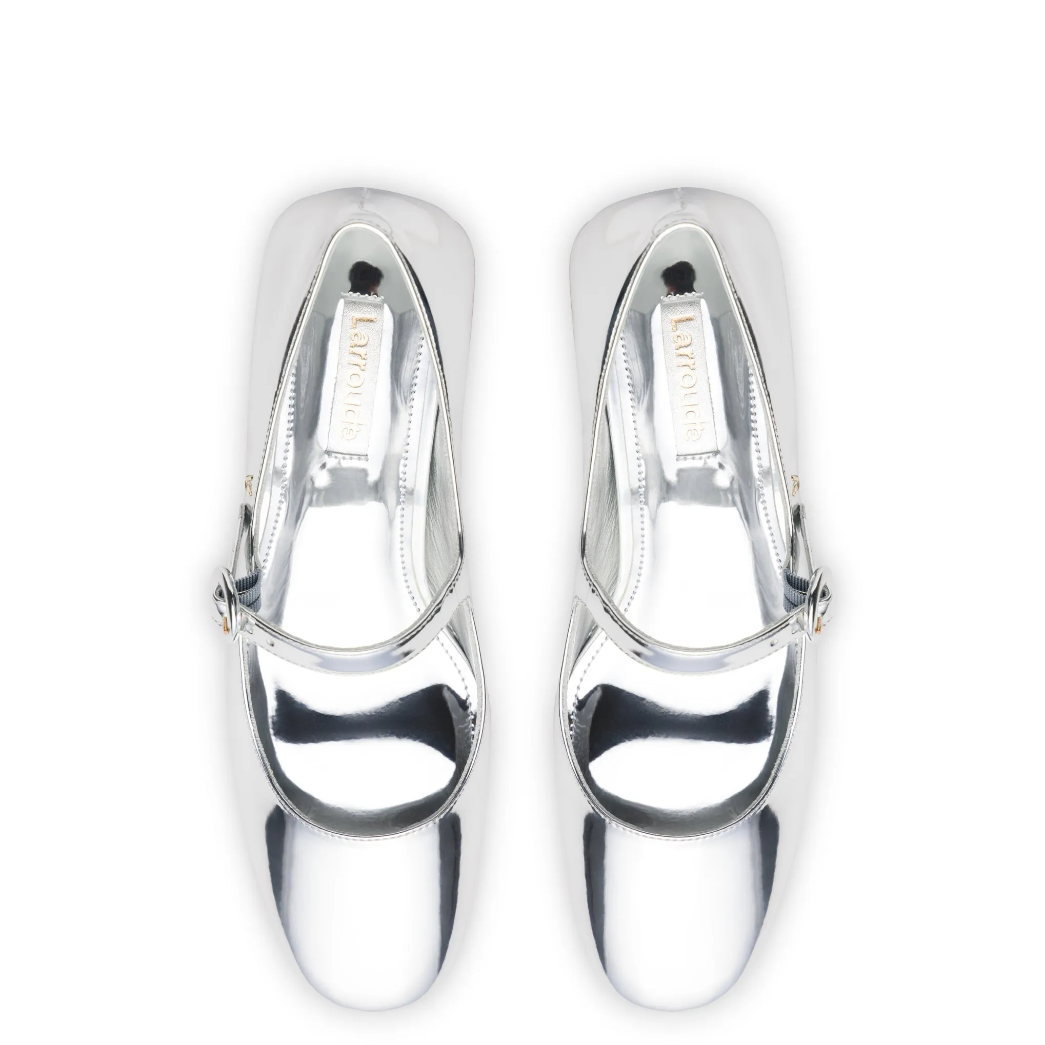 Blair Block Pump In Silver Specchio sold by Larroude product image thumbnail 3