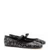 Blair Ballet Flat In Black Leather and Metallic Studs sold by Larroude