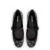 Blair Ballet Flat In Black Leather and Metallic Studs sold by Larroude