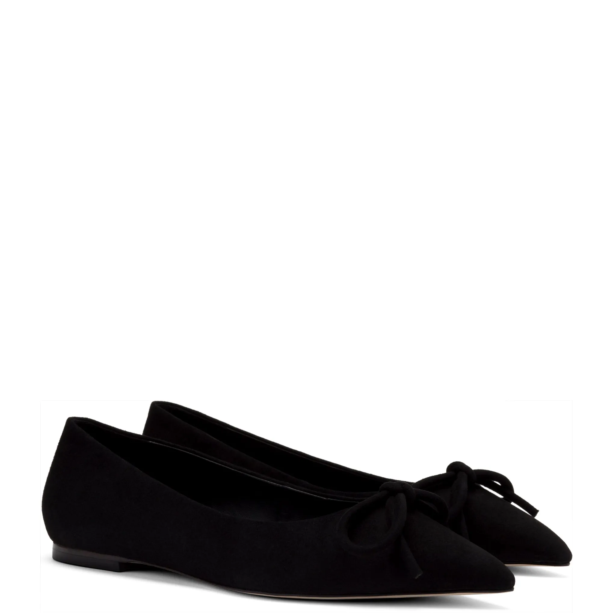 Lee Flat In Black Suede sold by Larroude product image thumbnail 2