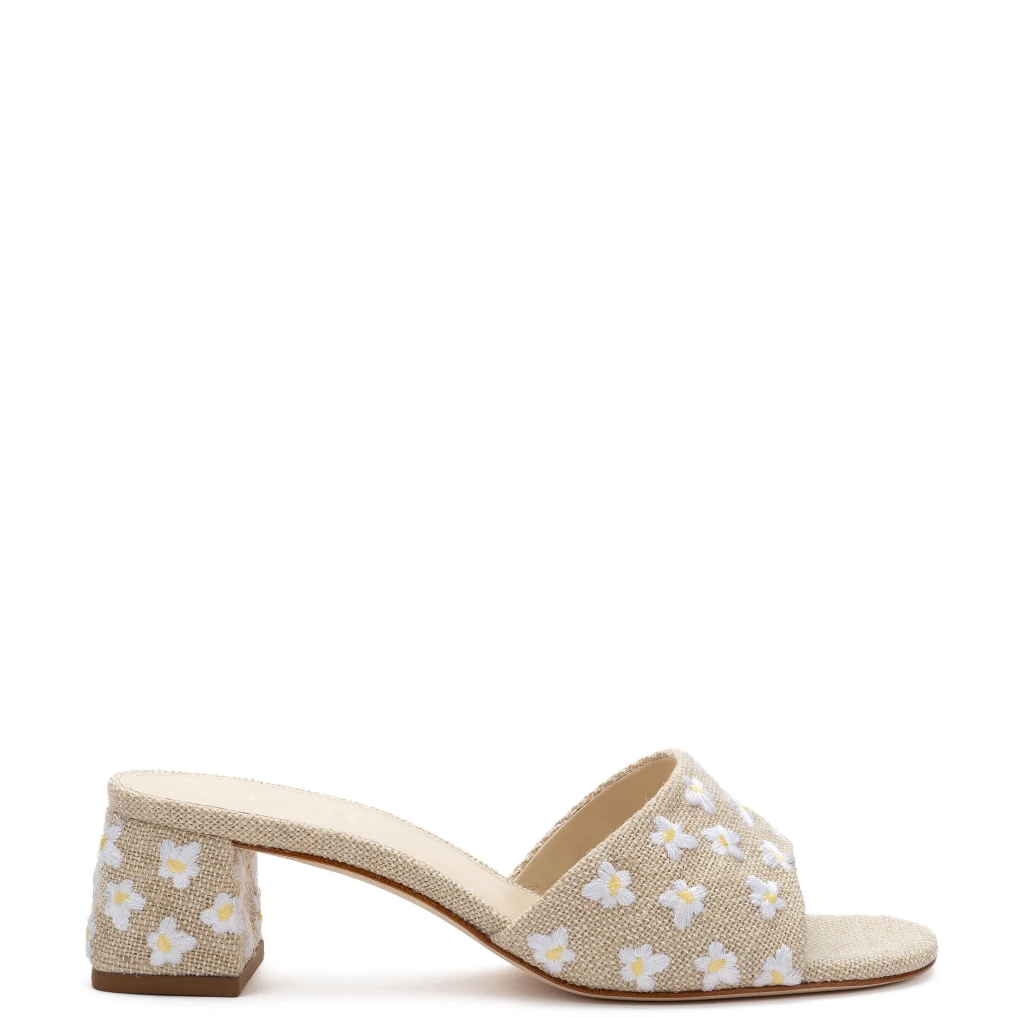 Brigitte Mule In Raw Linen sold by Larroude