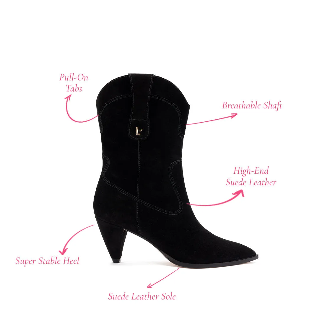 Thelma Boot In Black Suede sold by Larroude product image thumbnail 5