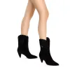 Thelma Boot In Black Suede sold by Larroude