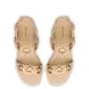Milan Flat Sandal In Beige Raffia sold by Larroude