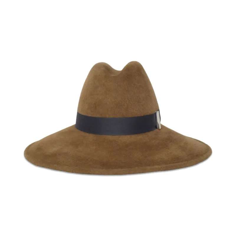 Requiem Fedora | Pecan And Anthracite sold by Larroude