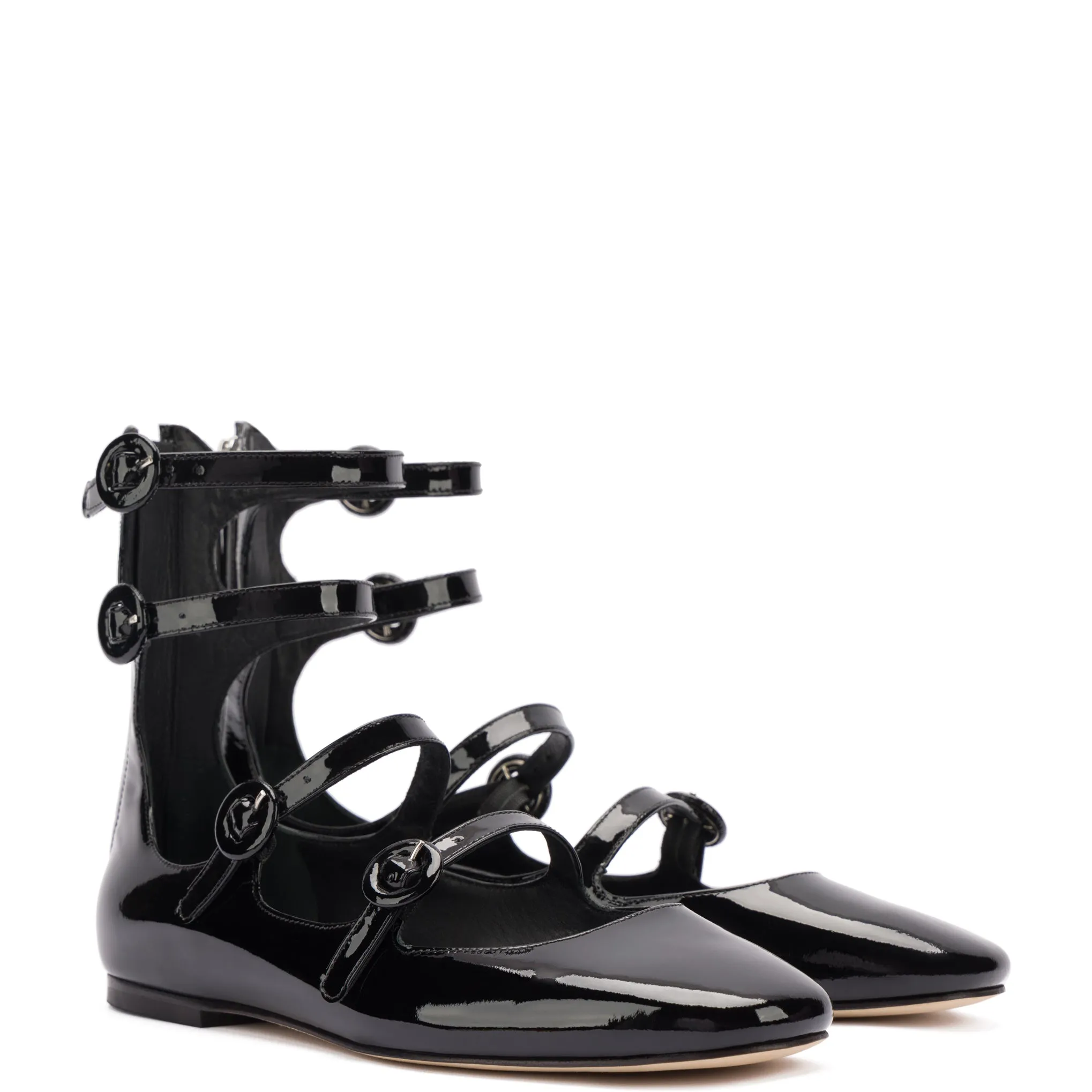 Alexa Flat In Black Patent sold by Larroude product image thumbnail 2