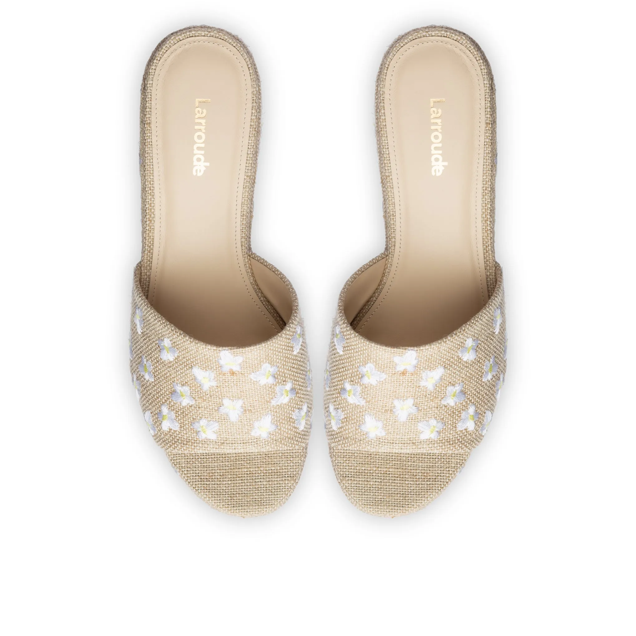 Miso Platform Sandal In Raw Linen sold by Larroude product image thumbnail 3