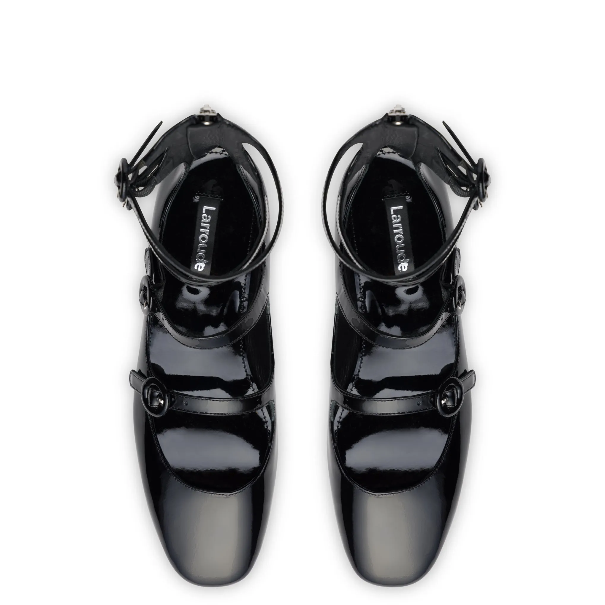 Alexa Flat In Black Patent sold by Larroude product image thumbnail 3