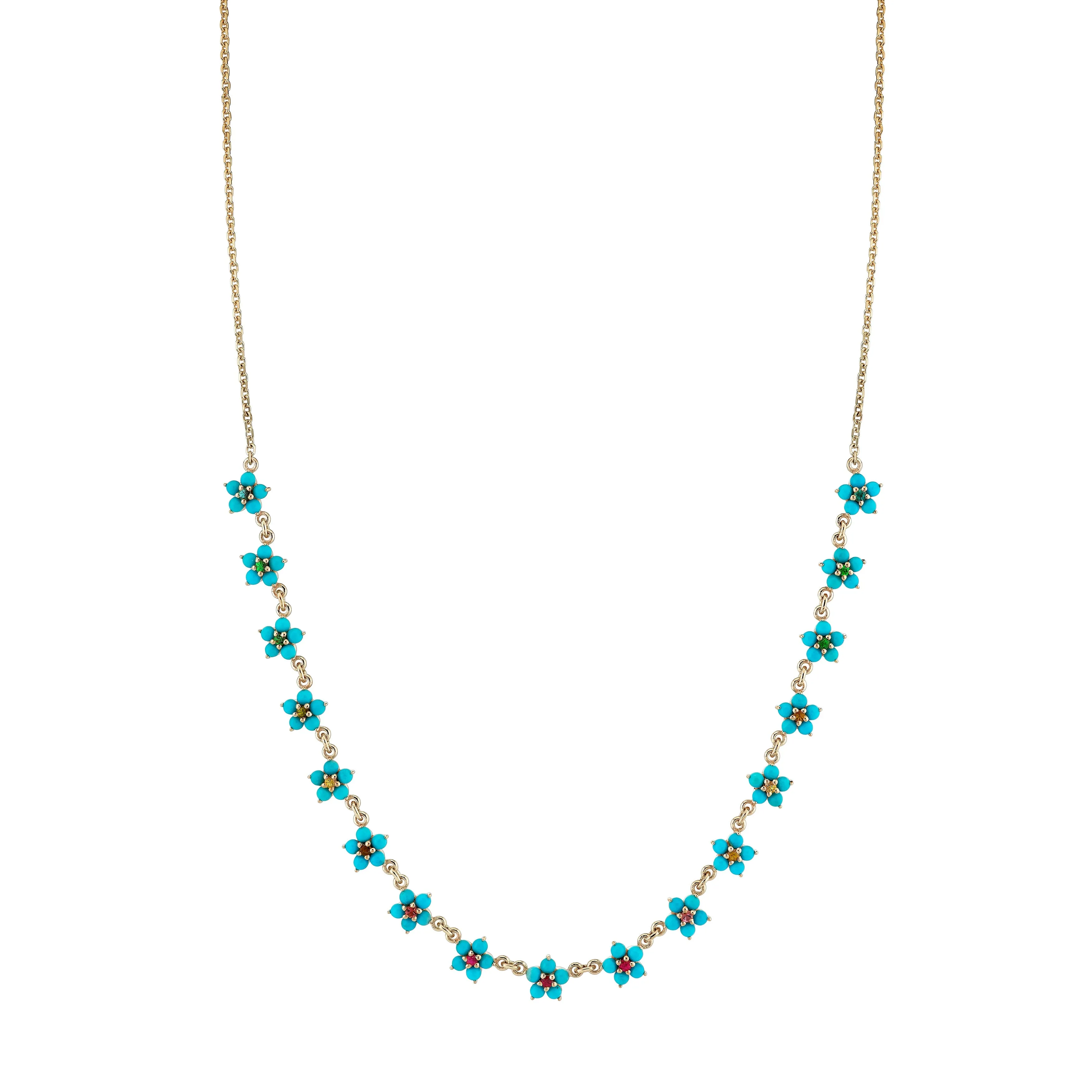 Turquoise and Tourmaline Aurora Necklace sold by Larroude
