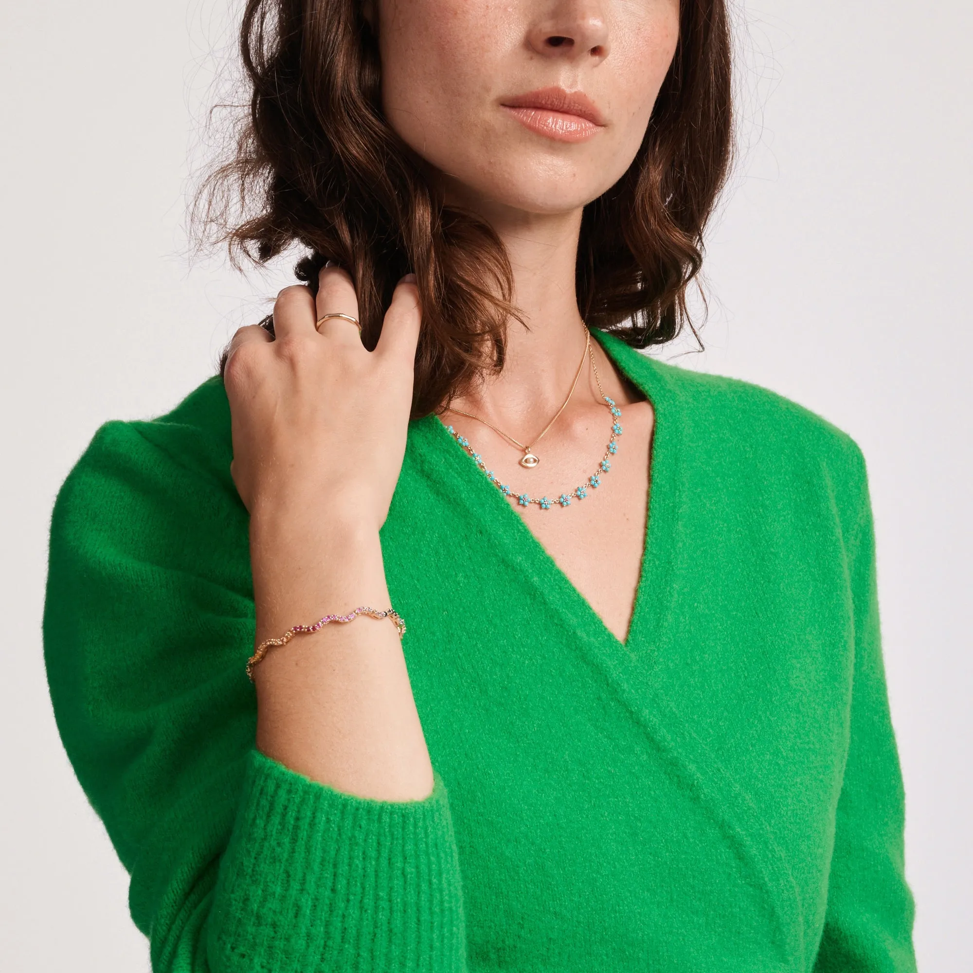 Turquoise and Tourmaline Aurora Necklace sold by Larroude product image thumbnail 5