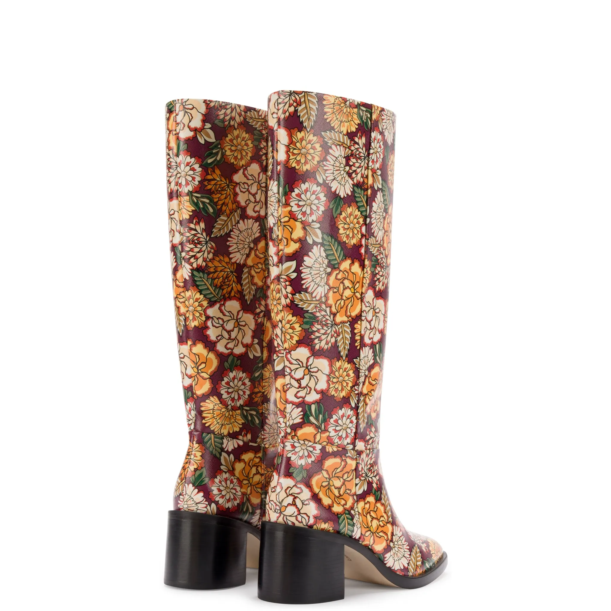 Ricky Boot In Wine Ikebana Print Saffiano Patent Leather sold by Larroude product image thumbnail 3