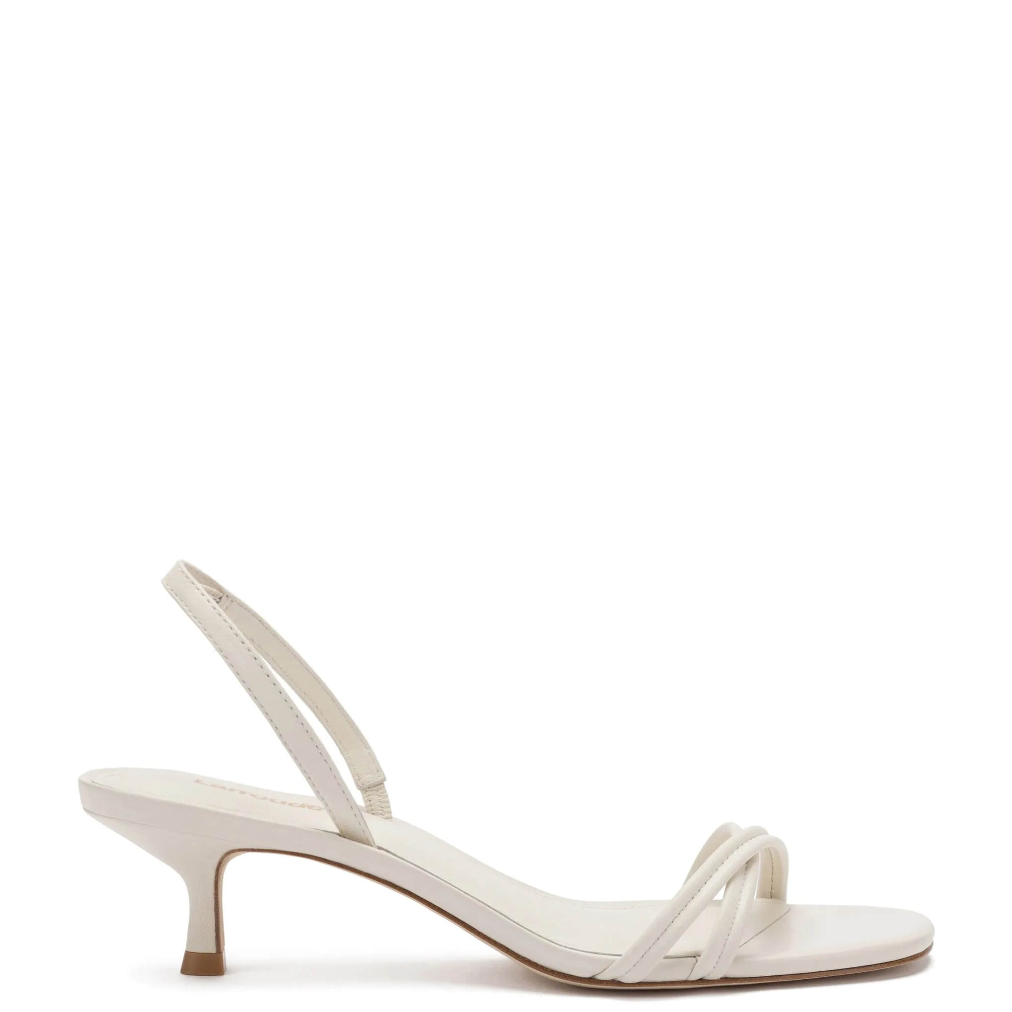 Mini Annie Sandal In Ivory Leather sold by Larroude