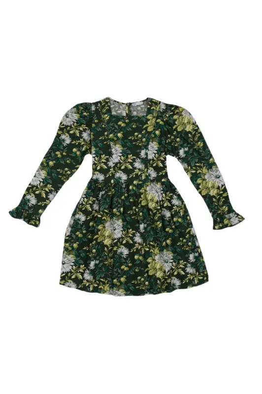 Laura Ashley x BATSHEVA Square Neck Mini Prairie Dress in Rowlands Garden sold by Larroude