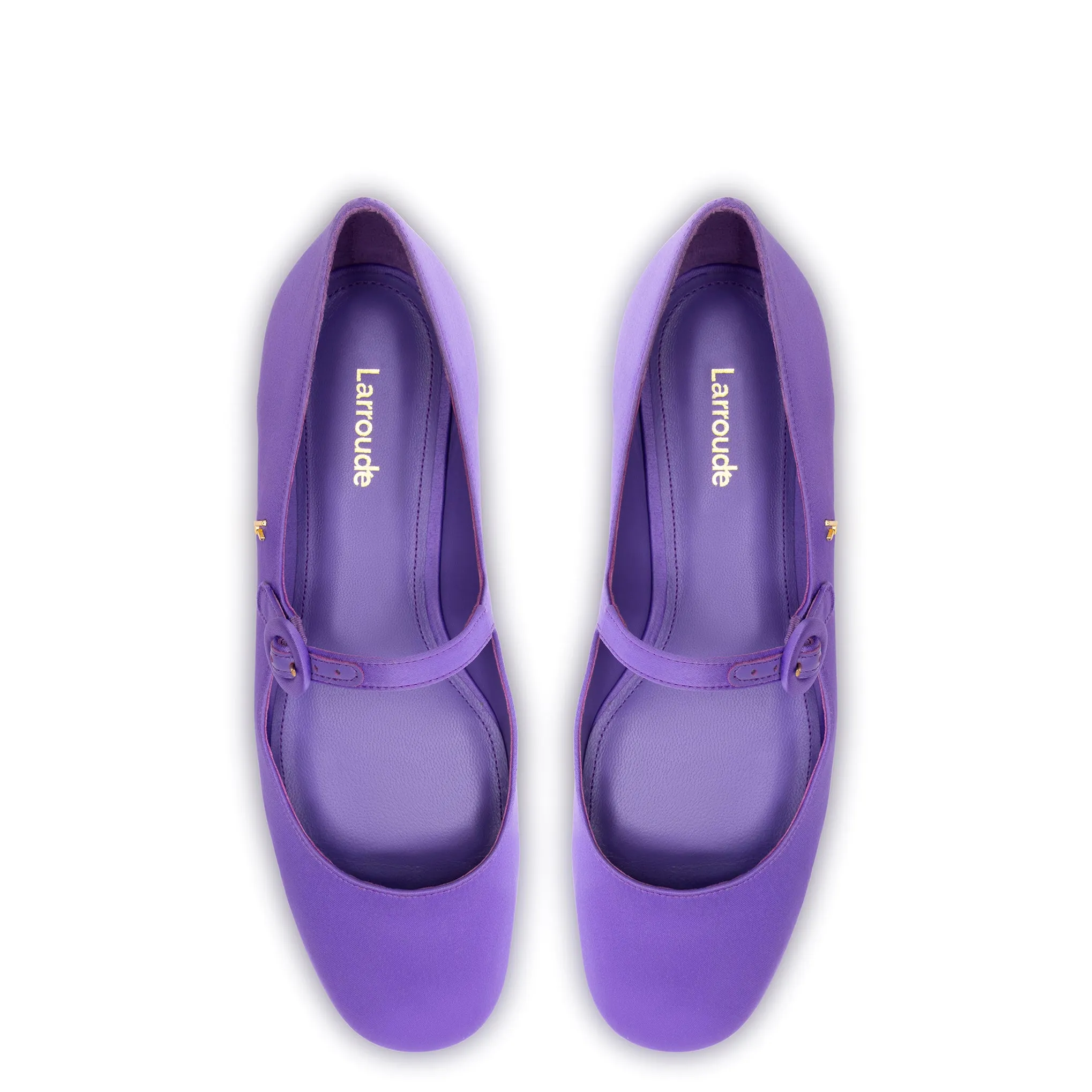 Blair Ballet Flat In Violet Satin sold by Larroude product image thumbnail 3