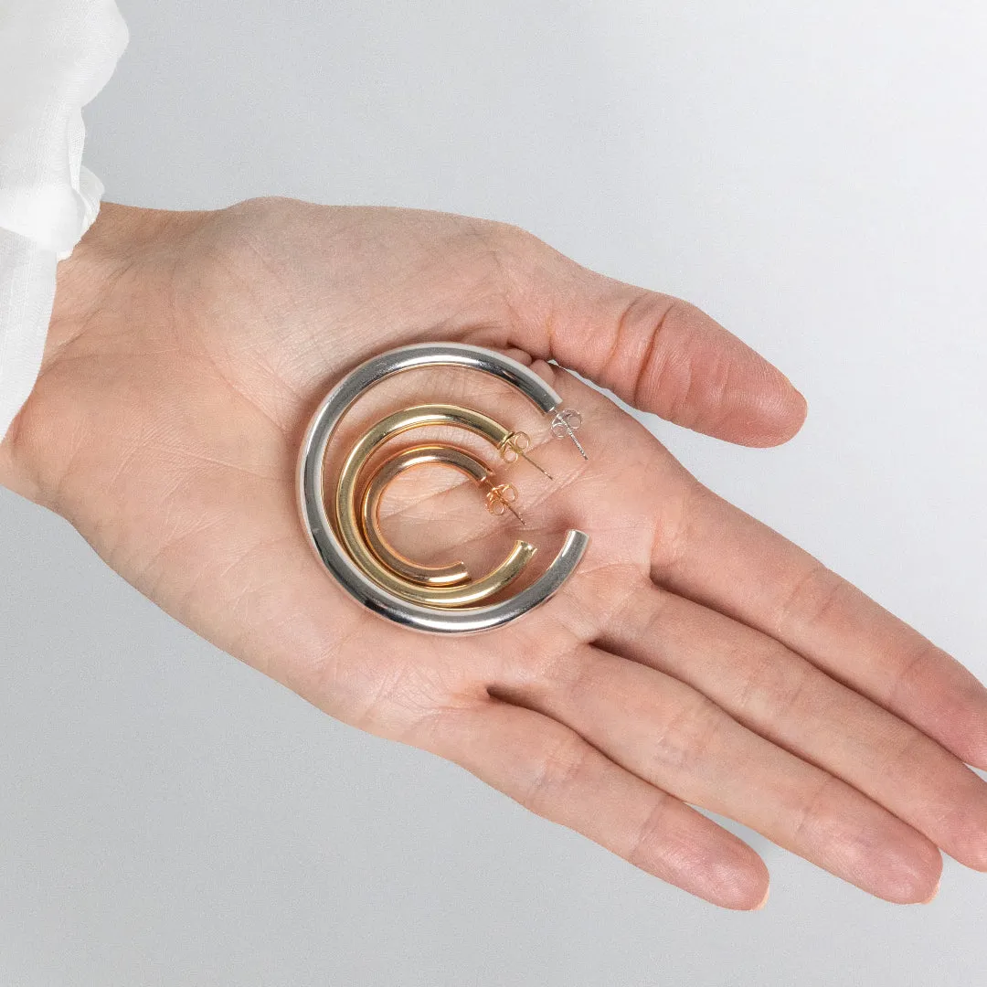 25mm Tube Hoop Earrings sold by Larroude product image thumbnail 5