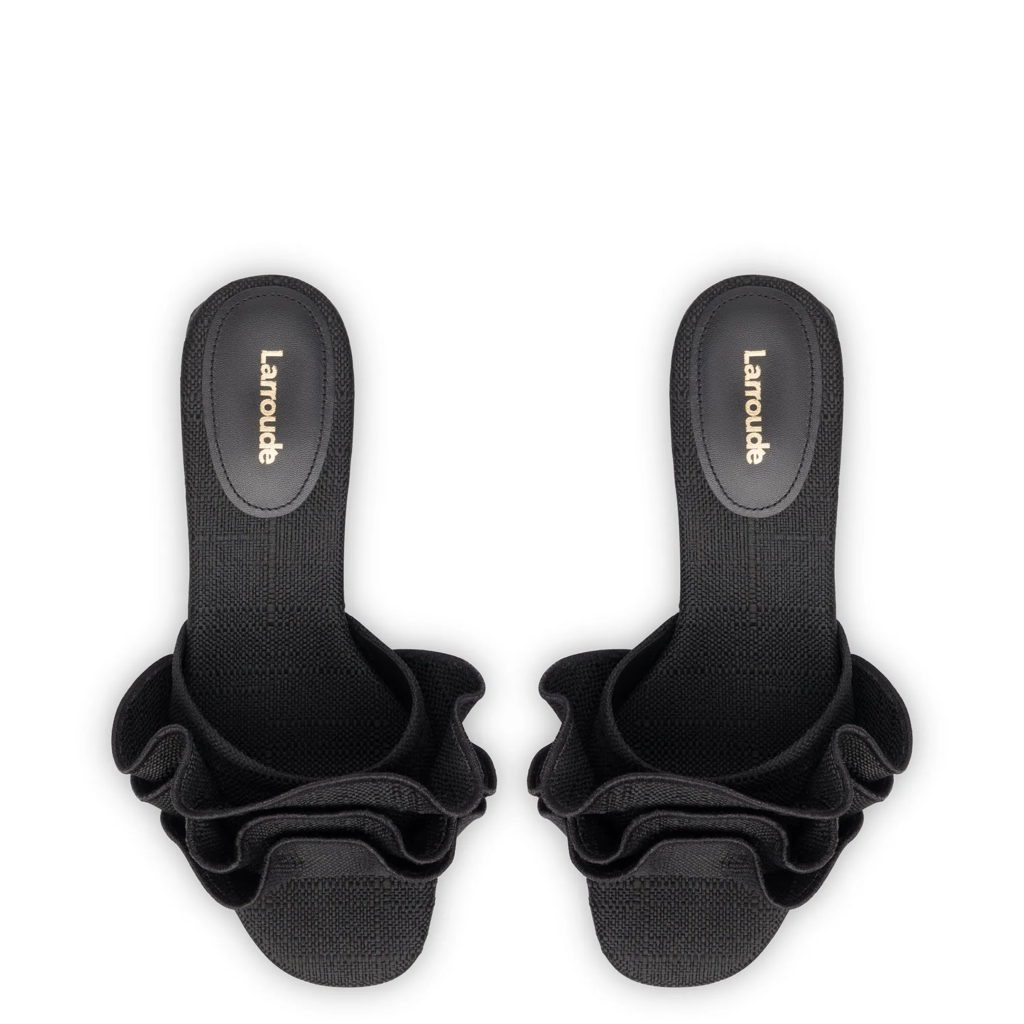 Brigitte Ruffle Mule In Black Raffia sold by Larroude product image thumbnail 3