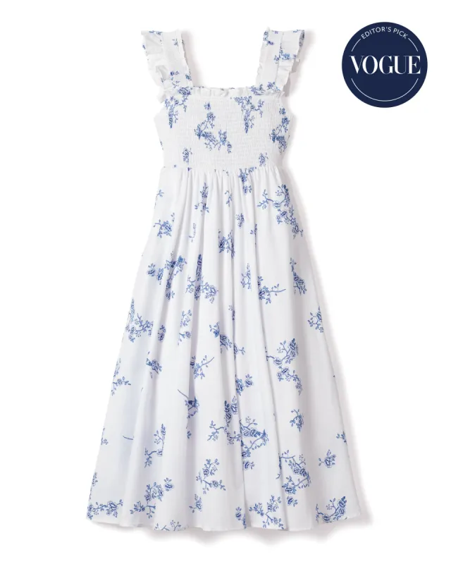 Women's Indigo Floral Margaux Dress sold by Larroude