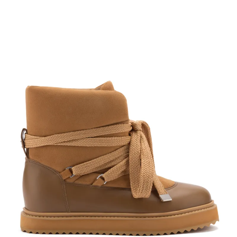 Utah Puffer Boot In Toasted Suede sold by Larroude