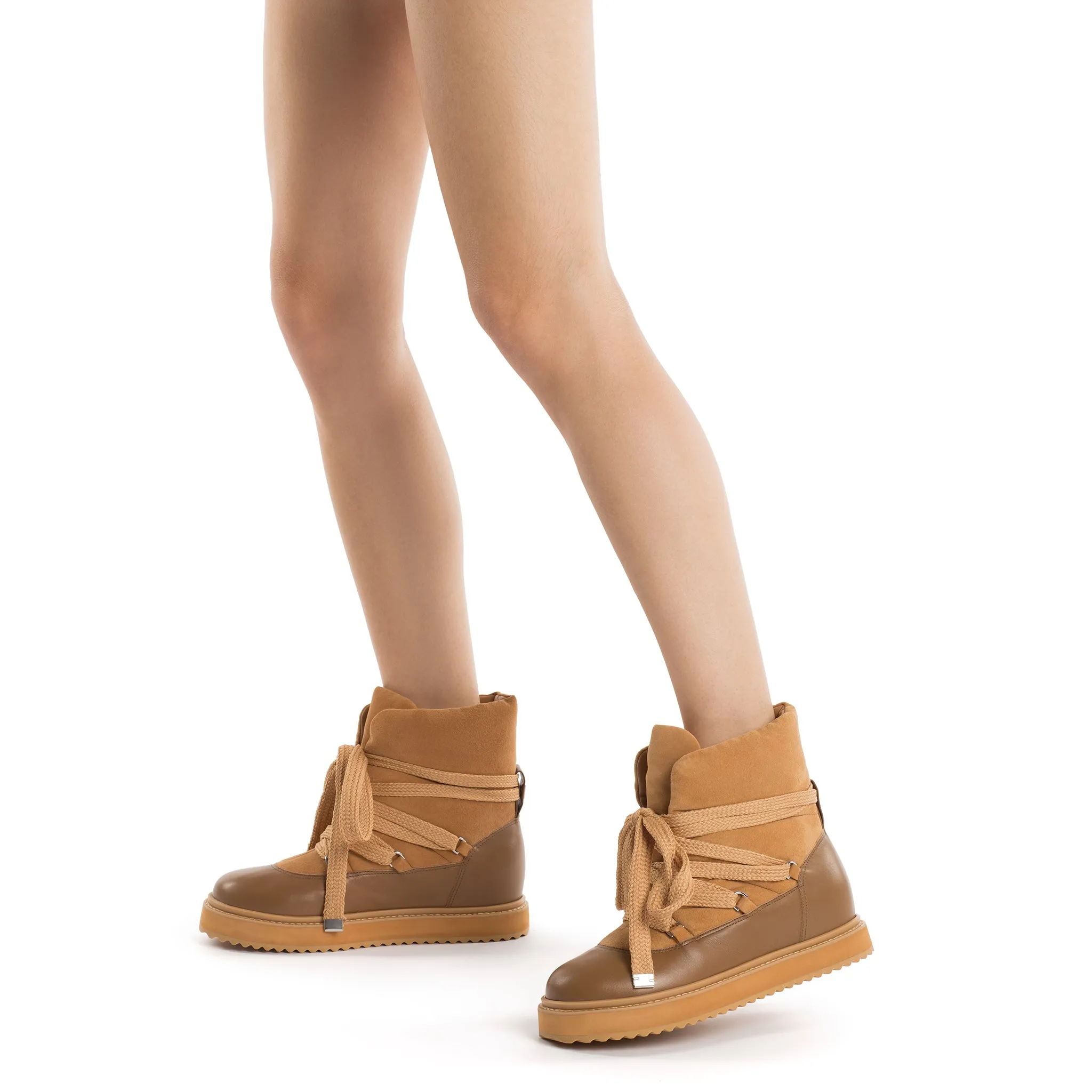 Utah Puffer Boot In Toasted Suede sold by Larroude product image thumbnail 4