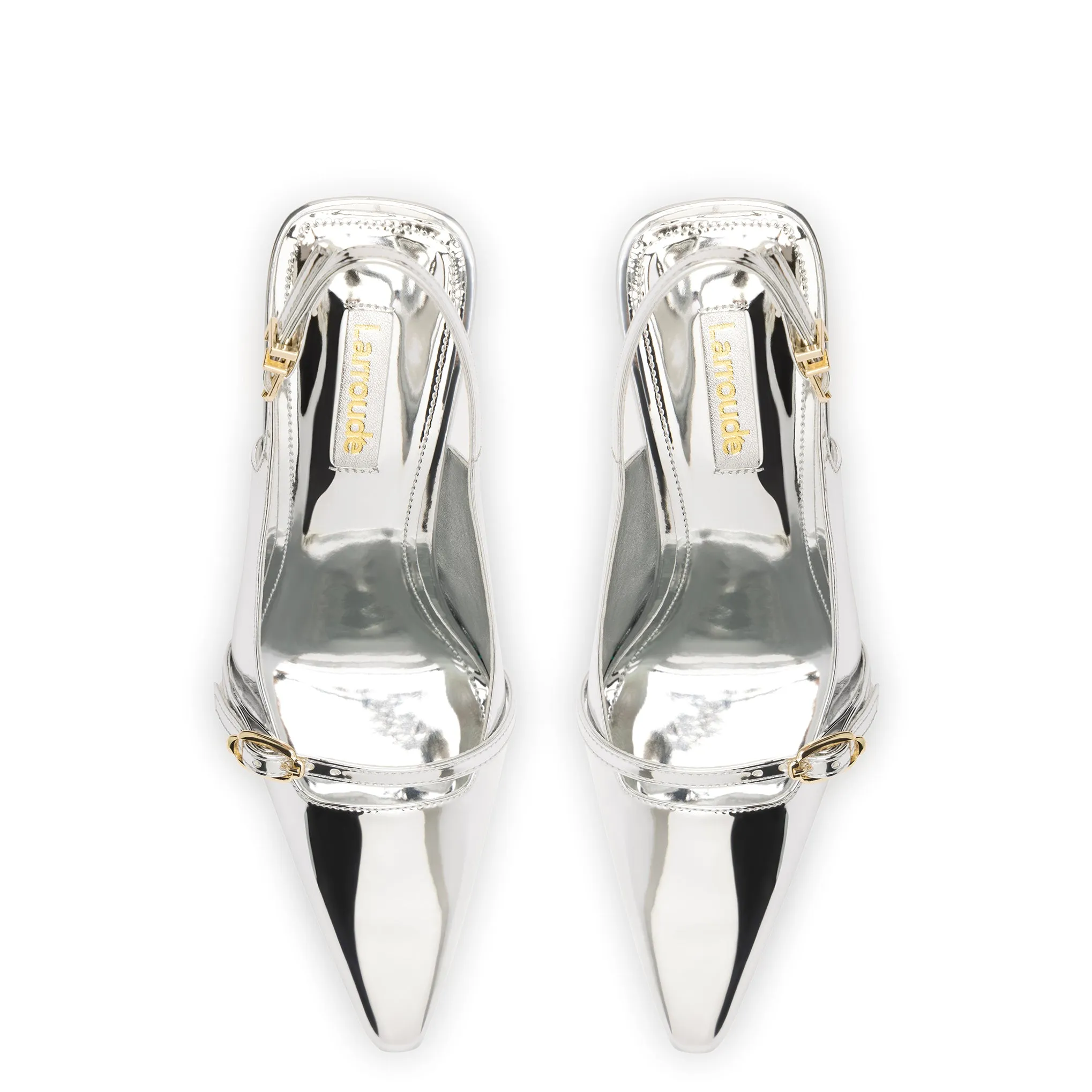 Ines Hi Pump in Silver Specchio sold by Larroude product image thumbnail 3