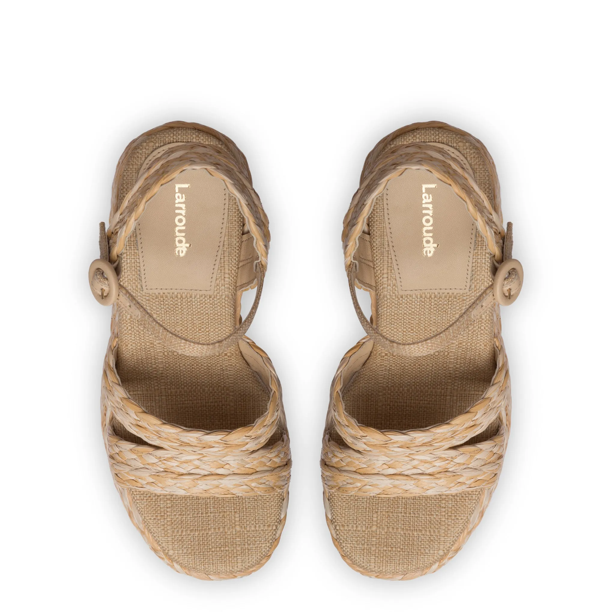 Carmen Platform Sandal In Natural Raffia sold by Larroude product image thumbnail 3