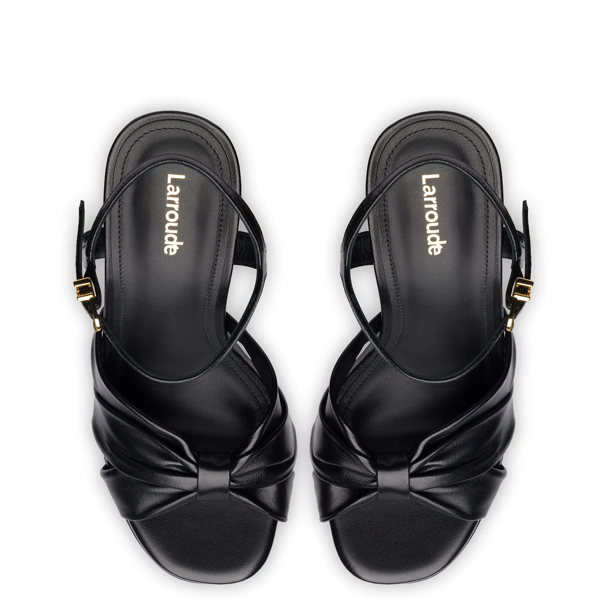 Vivienne Platform Sandal In Black Leather sold by Larroude product image thumbnail 3