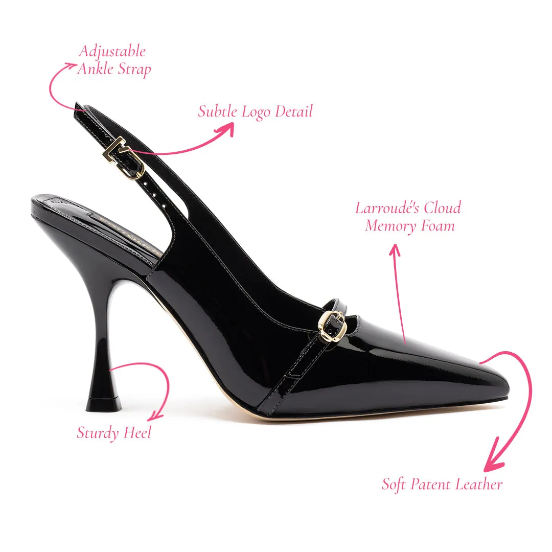 Ines Hi Pump in Black Patent Leather sold by Larroude product image thumbnail 5