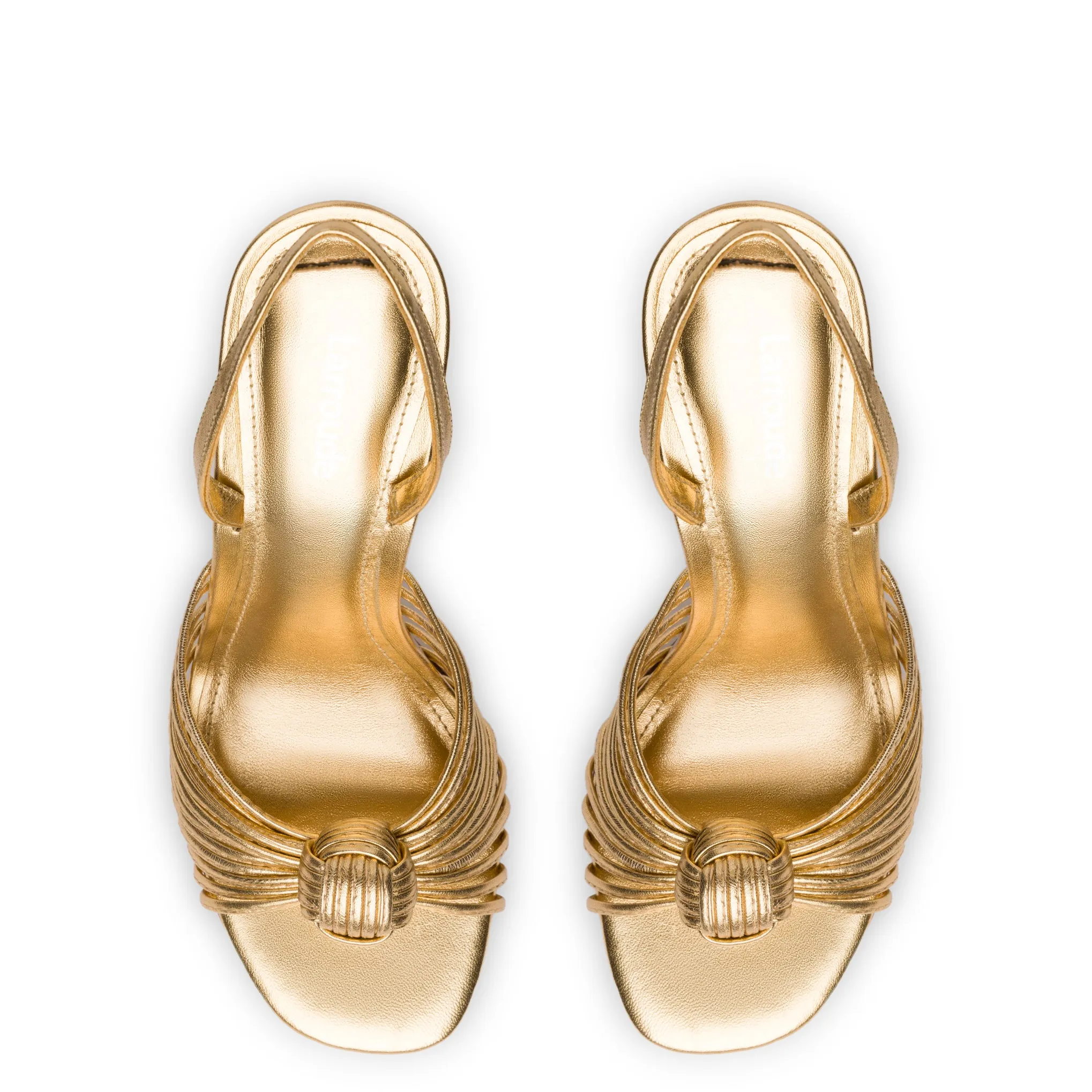 Valerie Slingback Sandal In Gold Metallic Leather sold by Larroude product image thumbnail 3