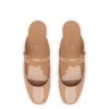 Blair Flat Mule In Tan Patent Leather sold by Larroude