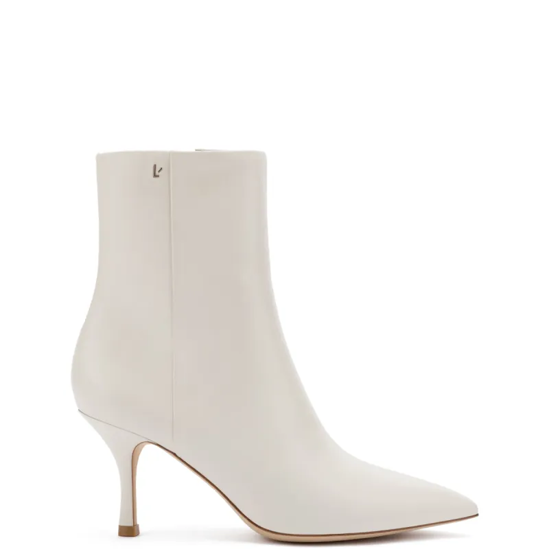 Mini Kate Boot In Ivory Leather sold by Larroude