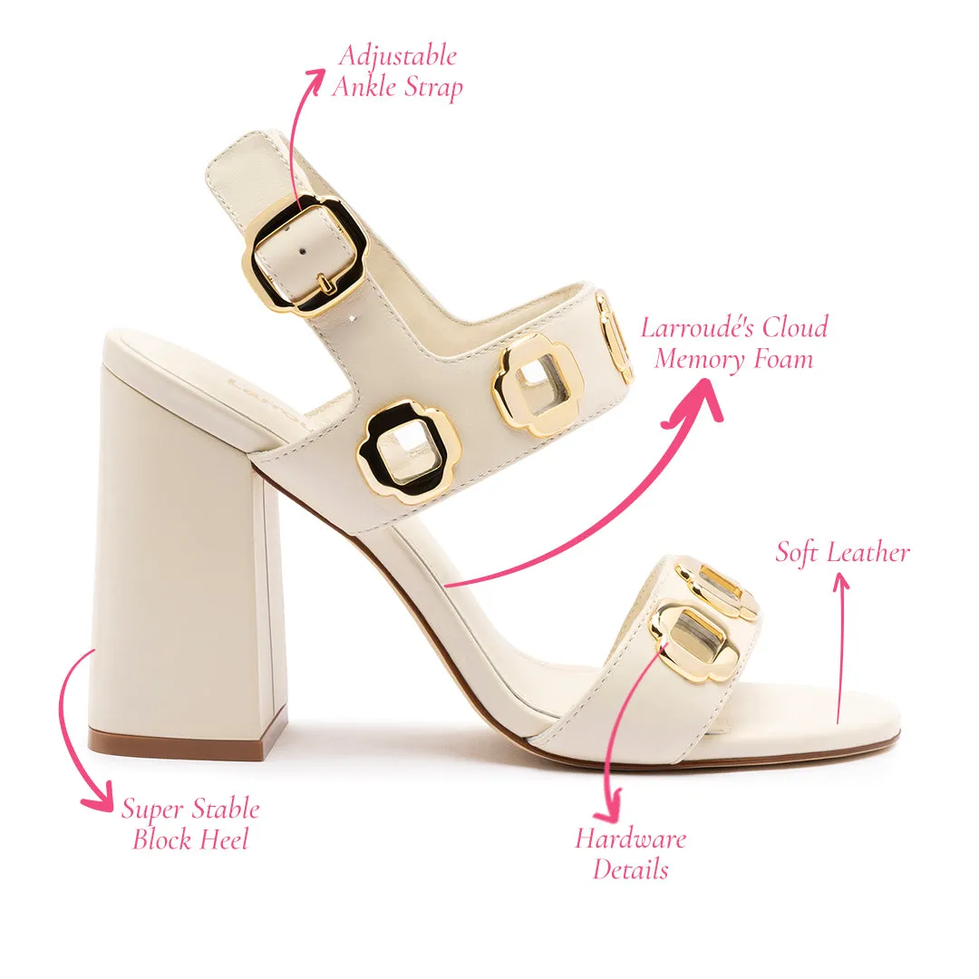 Milan Hi Sandal In Ivory Leather sold by Larroude product image thumbnail 5