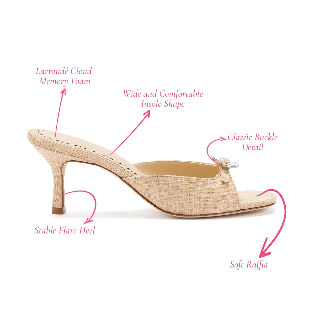 Daisy Mule In Beige Raffia sold by Larroude product image thumbnail 5