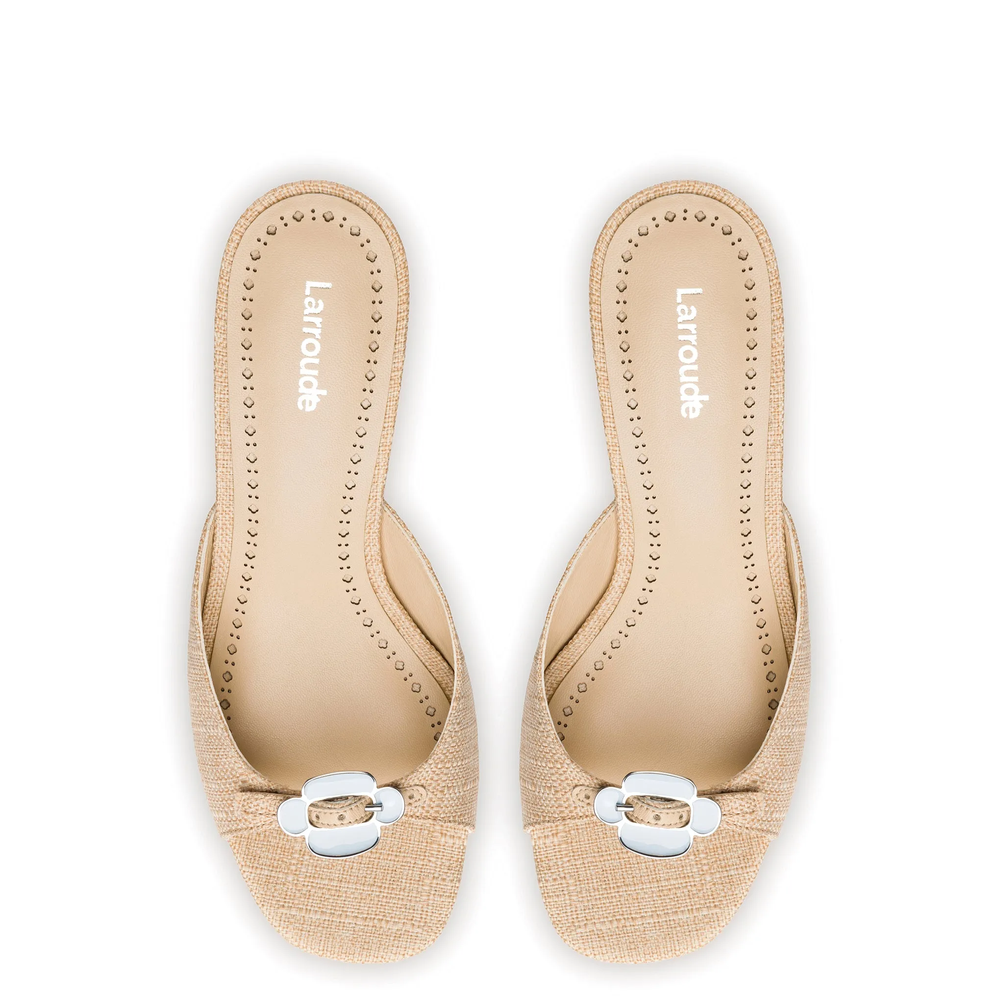 Daisy Mule In Beige Raffia sold by Larroude product image thumbnail 3