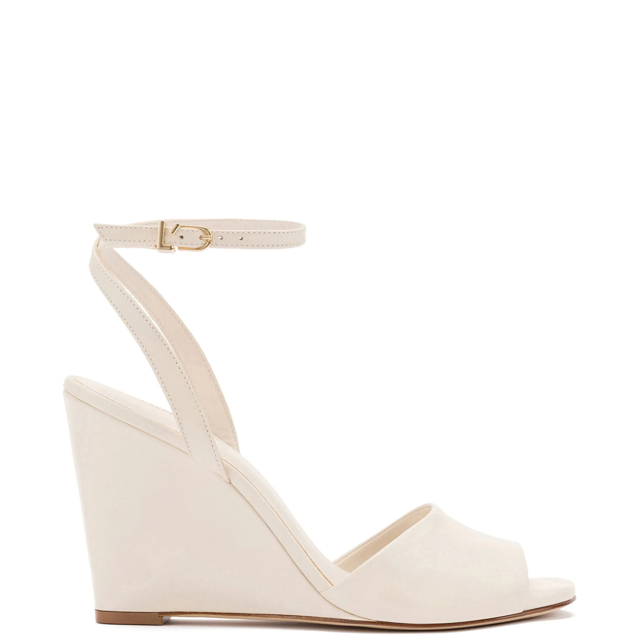 Yves Wedge In Ivory Leather sold by Larroude